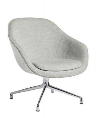 Grauer About a Lounge AAL 81 Drehsessel von Hay mit Chromfuß.